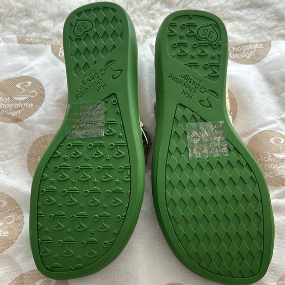 Hot Chocolate -  Havana Rattan Green Mary Jane Shoes - Picture 3 of 5